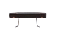 Close-up of Monolith Avantgarde LED grill handle with wood and metal details