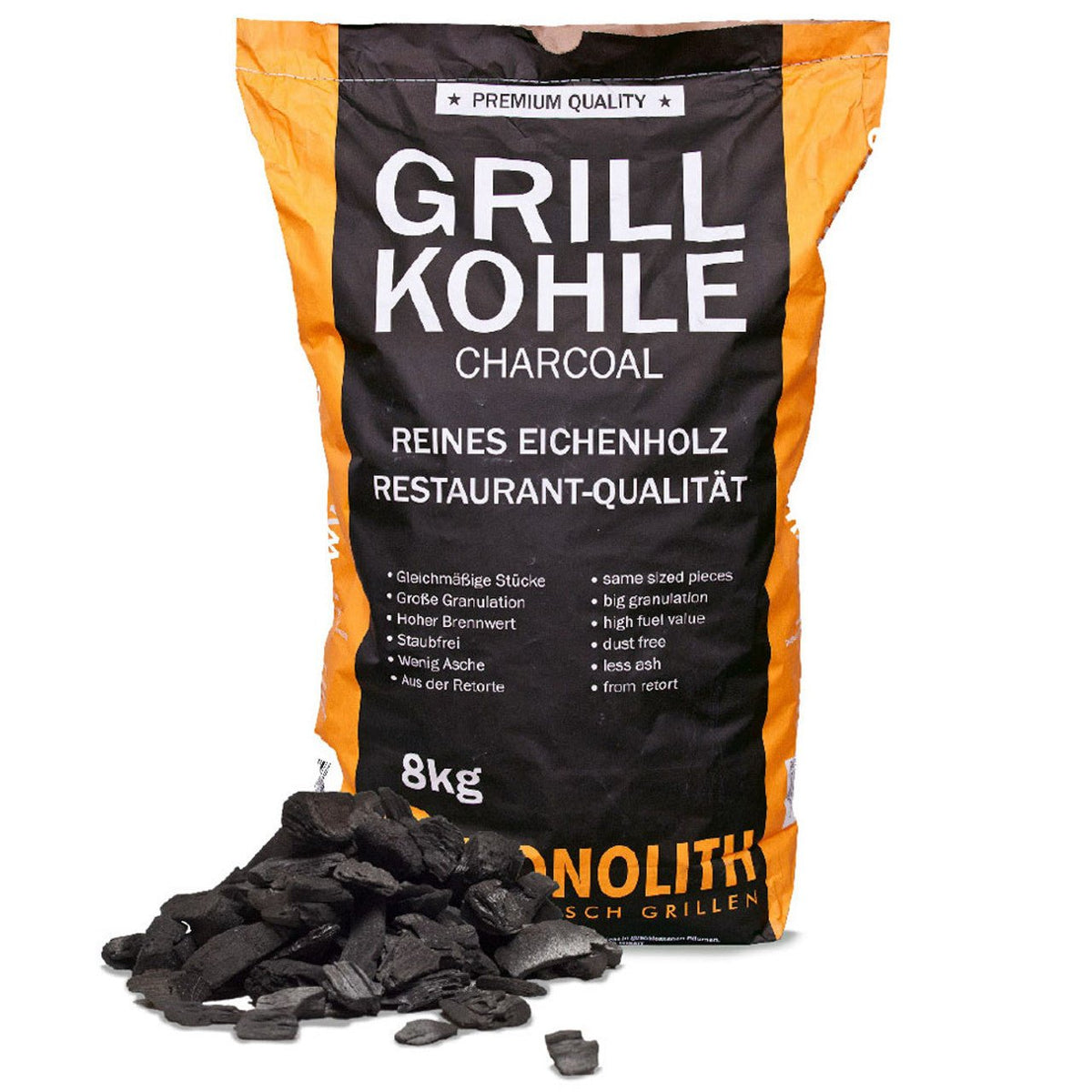 Bag of Monolith natural lump charcoal for barbecues