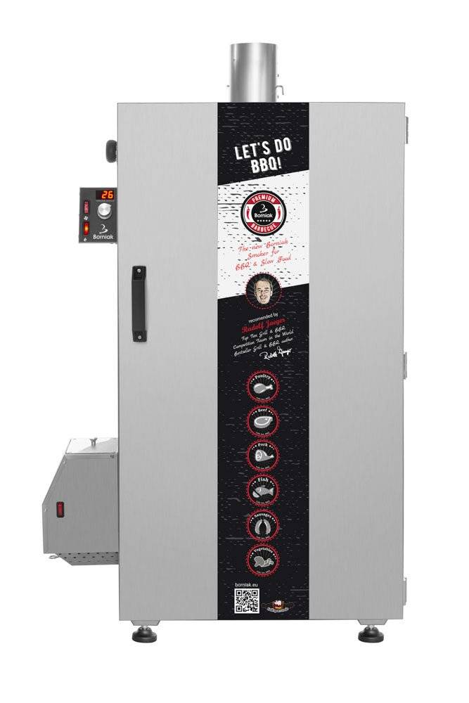 Borniak BBQ smoker 150L stainless steel with control panel