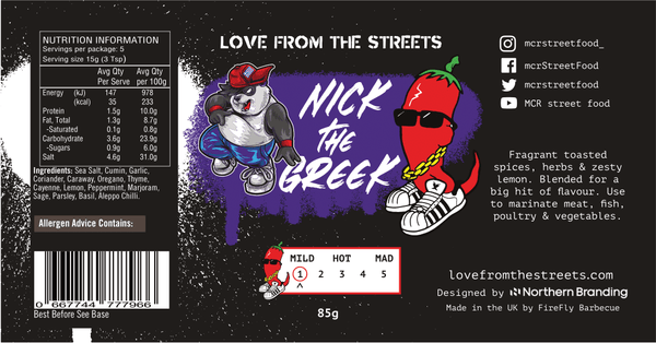 Nick the Greek herb & spice food rub - lfts, lfts seasonings, love from the streets. Love From The Streets by FireFly Barbecue