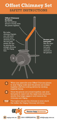 Ozpig Double Offset Chimney Pieces (2 Pieces) - camp cooking, camp fire, camp fire cooking. Ozpig by FireFly Barbecue