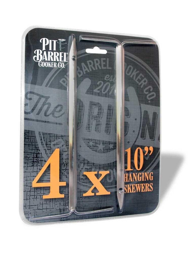 Pit Barrel 10" Hanging Skewers (4-Pack) - hanging skewers, pit barrel, skewer. Pit Barrel Cooker by FireFly Barbecue