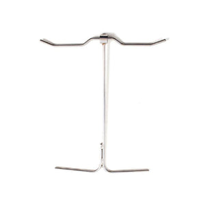 Stainless steel turkey hanger from Pit Barrel Classic Cooker Prime Package designed for vertical roasting of poultry.