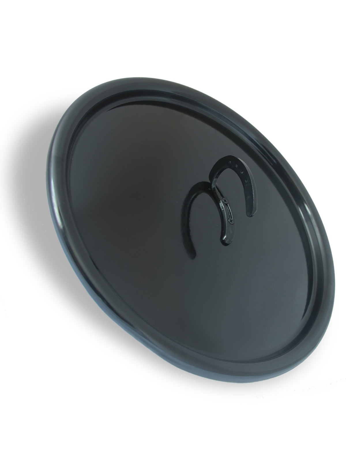 Close-up of black grill lid with handle for Pit Barrel spares
