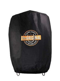 Pit Barrel Custom Fit Cover - FireFly Barbecue heavy-duty black grill cover with logo, designed for Pit Barrel smokers, ideal for outdoor protection.