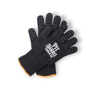 Pit Barrel Pit Gloves - FireFly Barbecue heat-resistant aramid fiber gloves with silicone grip, ideal for outdoor grilling and smoker use.