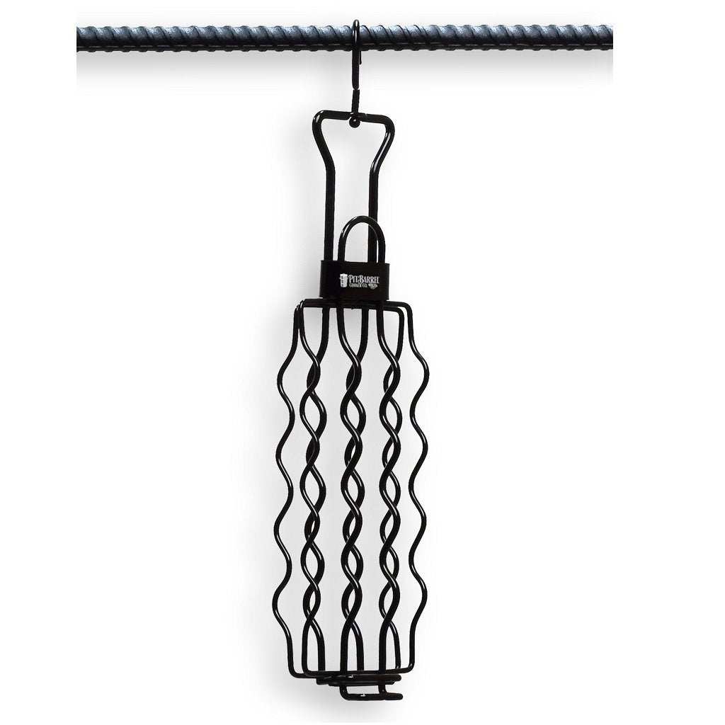 Pit Barrel Sausage, Hot Dog & Brat Hanger - FireFly Barbecue heavy-duty vertical rack for grilling sausages, brats, and hot dogs outdoors.