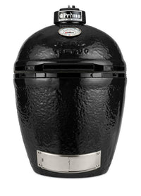Primo Kamado BBQ Grill - Ceramic Cooking Mastery with cast iron vent and built-in thermometer for precise outdoor grilling performance.