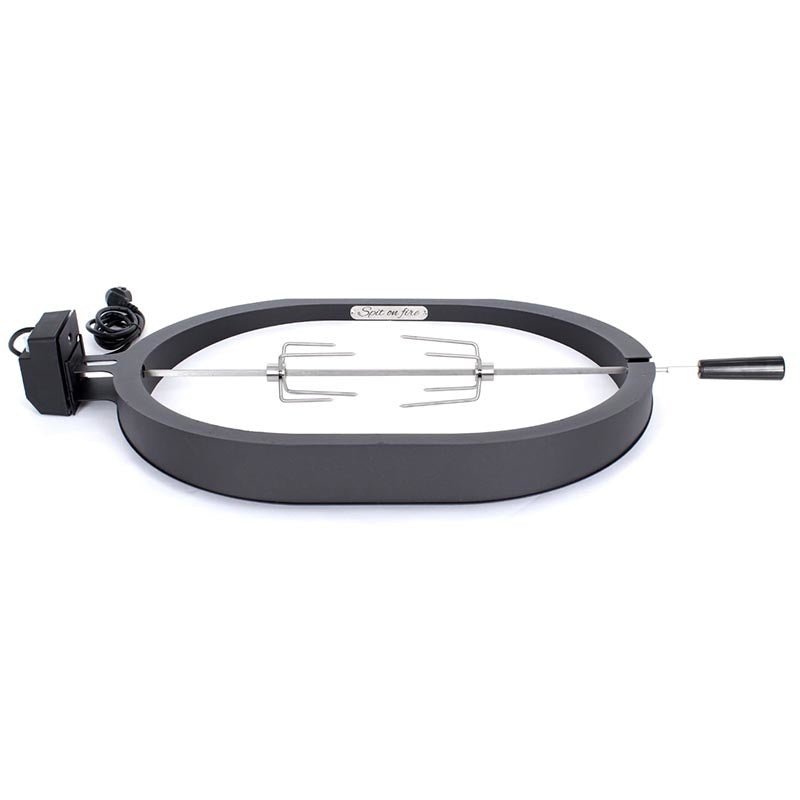Black Primo Rotisserie Kit for ceramic BBQs with power cord
