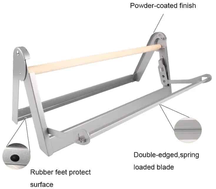 Steel paper dispenser with easy tear mechanism for kitchen and BBQ