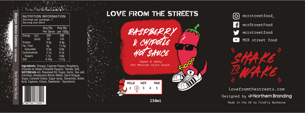 Raspberry & Chipotle Hot Sauce - barbecue sauce, bbq sauce, bbq sauce re. Love From The Streets by FireFly Barbecue
