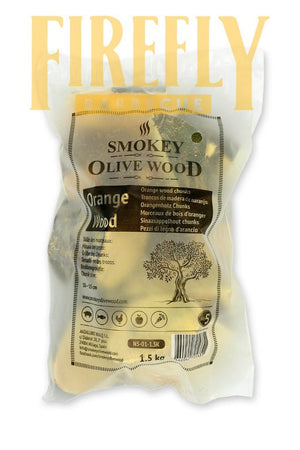 Smokey Olive Wood Chunks Nº5 - 1.5 kg - Orange Wood - almond, bbq wood, bbq wood chips. Smokey Olive Wood by FireFly Barbecue