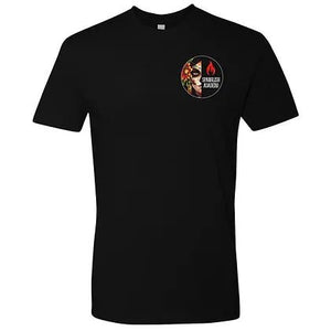 Spanglish Asadero - Half Catrina Unisex T-shirt - Spanglish Asadero, , . Spanglish Asadero by FireFly Barbecue