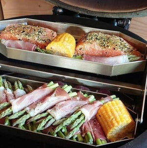 Spit on Fire Rotisserie Carousel kit - basket, carousel, jr200. Primo Ceramic Grills by FireFly Barbecue