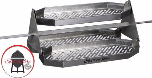 Stainless steel rotisserie carousel kit for BBQ grilling