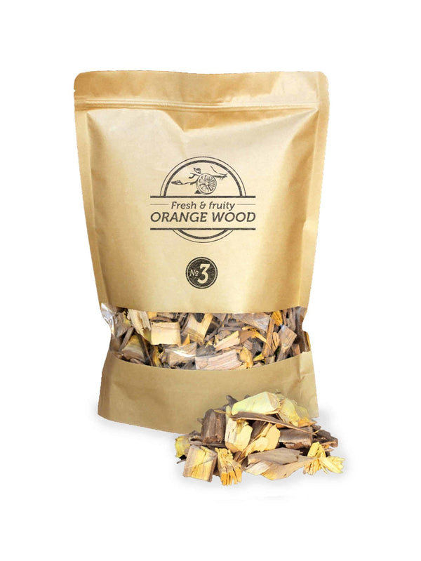 Smokey Olive Wood Nº3, 1.7L Orange Wood Smoking Chips - bbq chips, bbq wood, bbq wood chips. Smokey Olive Wood by FireFly Barbecue
