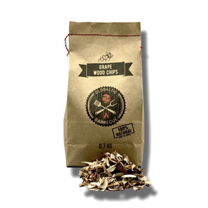 Wood smoking chips Grape 0.7kg - bbq wood chips, grape, smoking wood. Globaltic by FireFly Barbecue